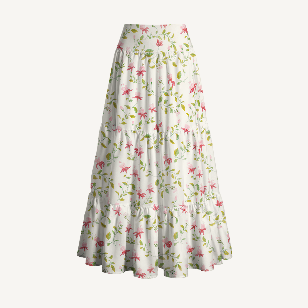 Ruby Vine Print Convertible Maxi Skirt & Strapless Dress