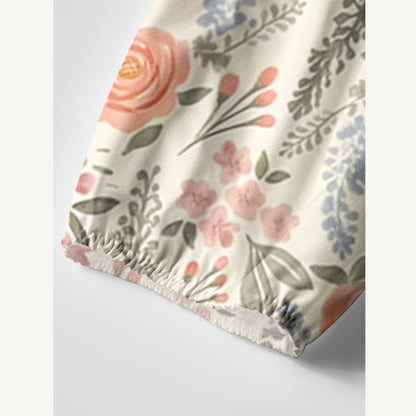 The Wild Flowers Print Boho Tie‑Neck Smock Mini Dress
