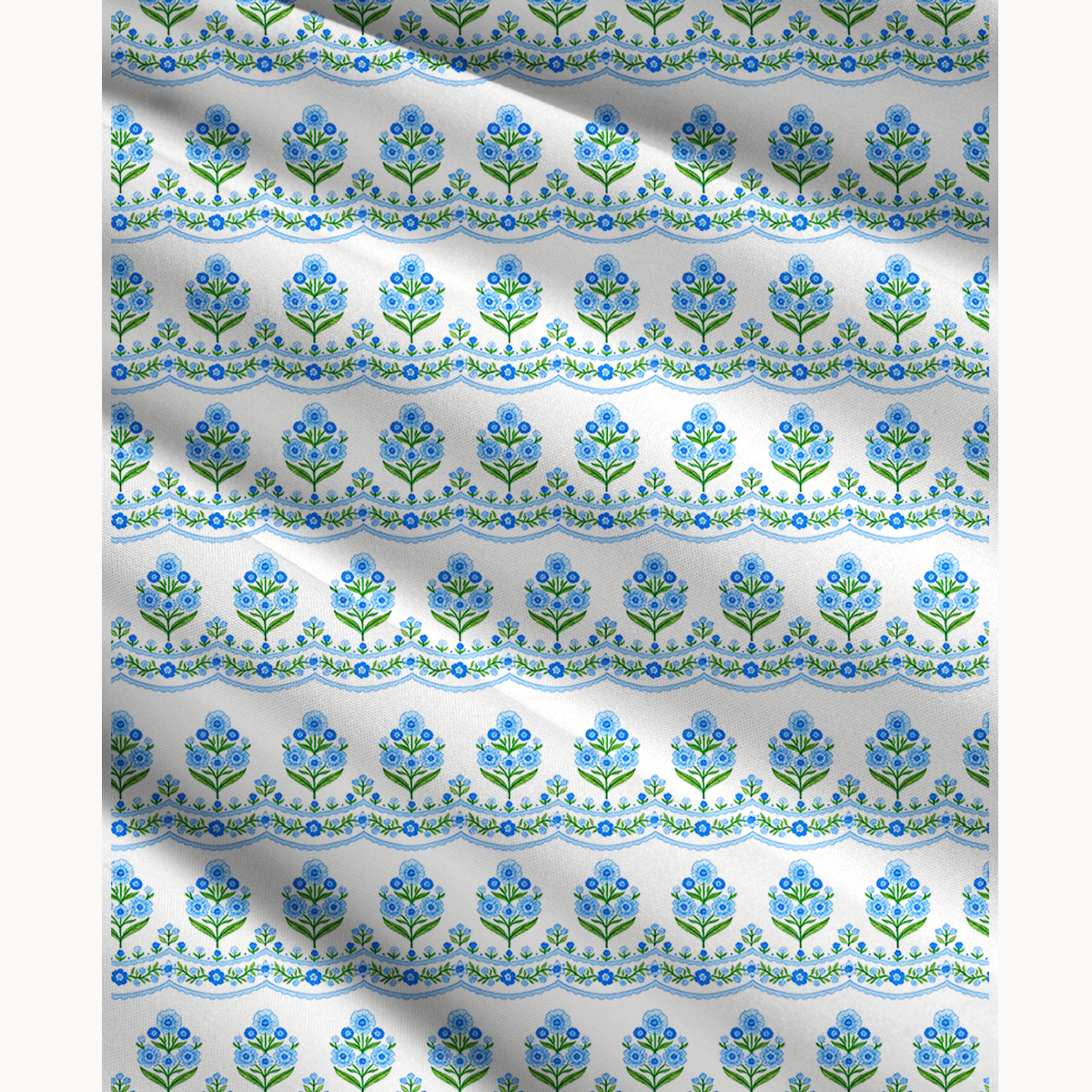 Azure Folk Print Convertible Maxi Skirt & Strapless Dress