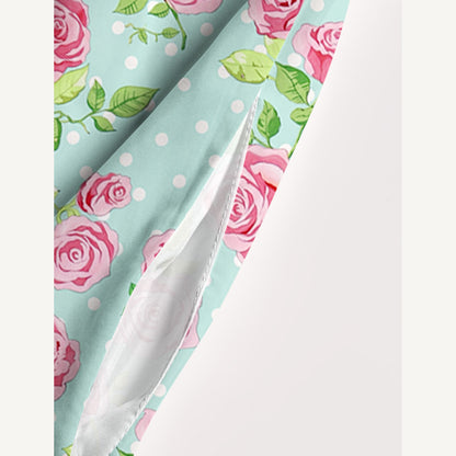 Rose Mint Polka Dot Printed Wide Straps Maxi Dress With Pockets