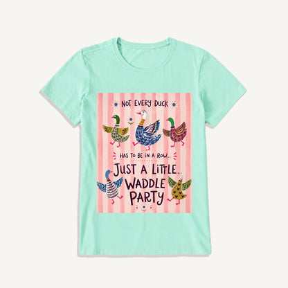 Waddle Party Print Crew Neck Cotton Tee