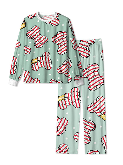Vintage  Christmas Dog Cake Pajamas