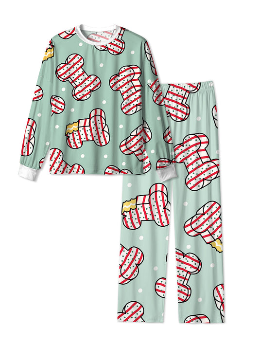 Vintage  Christmas Dog Cake Pajamas