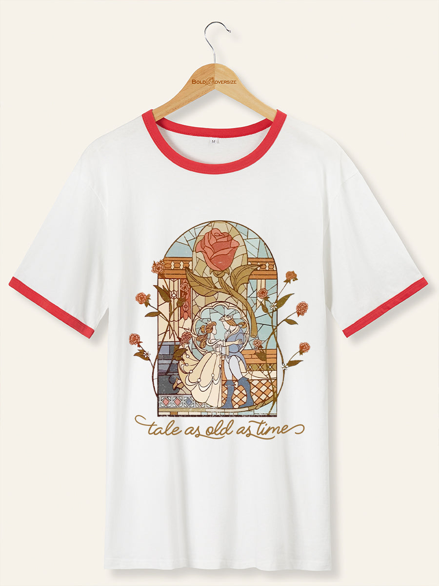 Vintage A Tale As Old As Time Ringer Tee