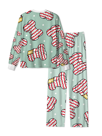 Vintage  Christmas Dog Cake Pajamas
