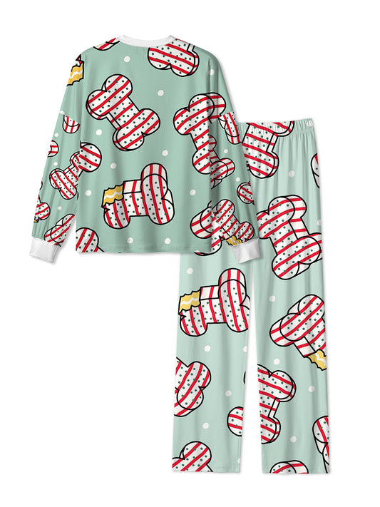 Vintage  Christmas Dog Cake Pajamas