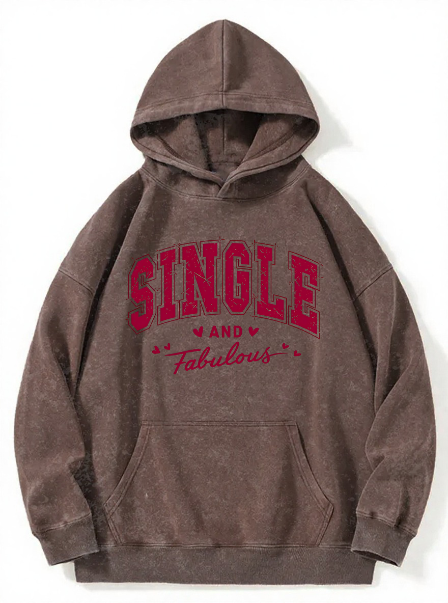Vintage Single And Fabulous Washed Hoodie