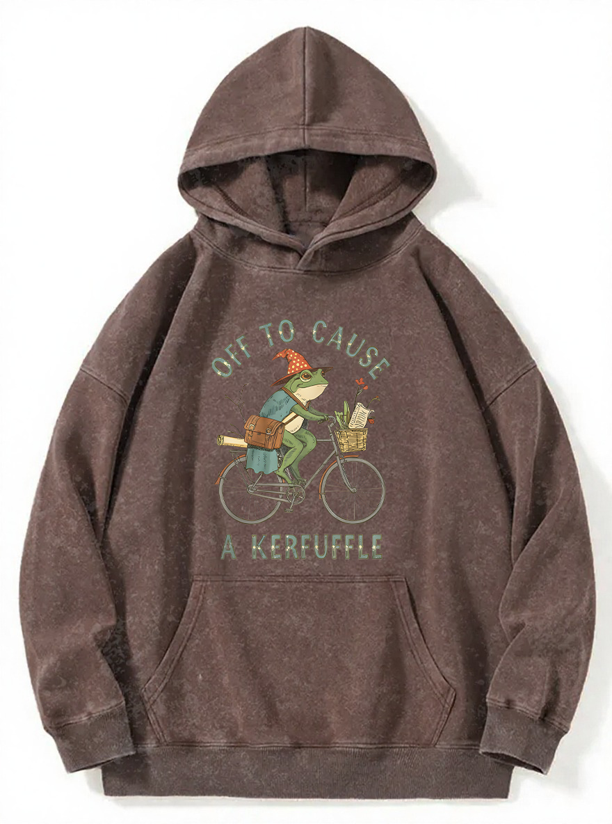 Vintage Off To Cause A Kerfuffle Washed Hoodie