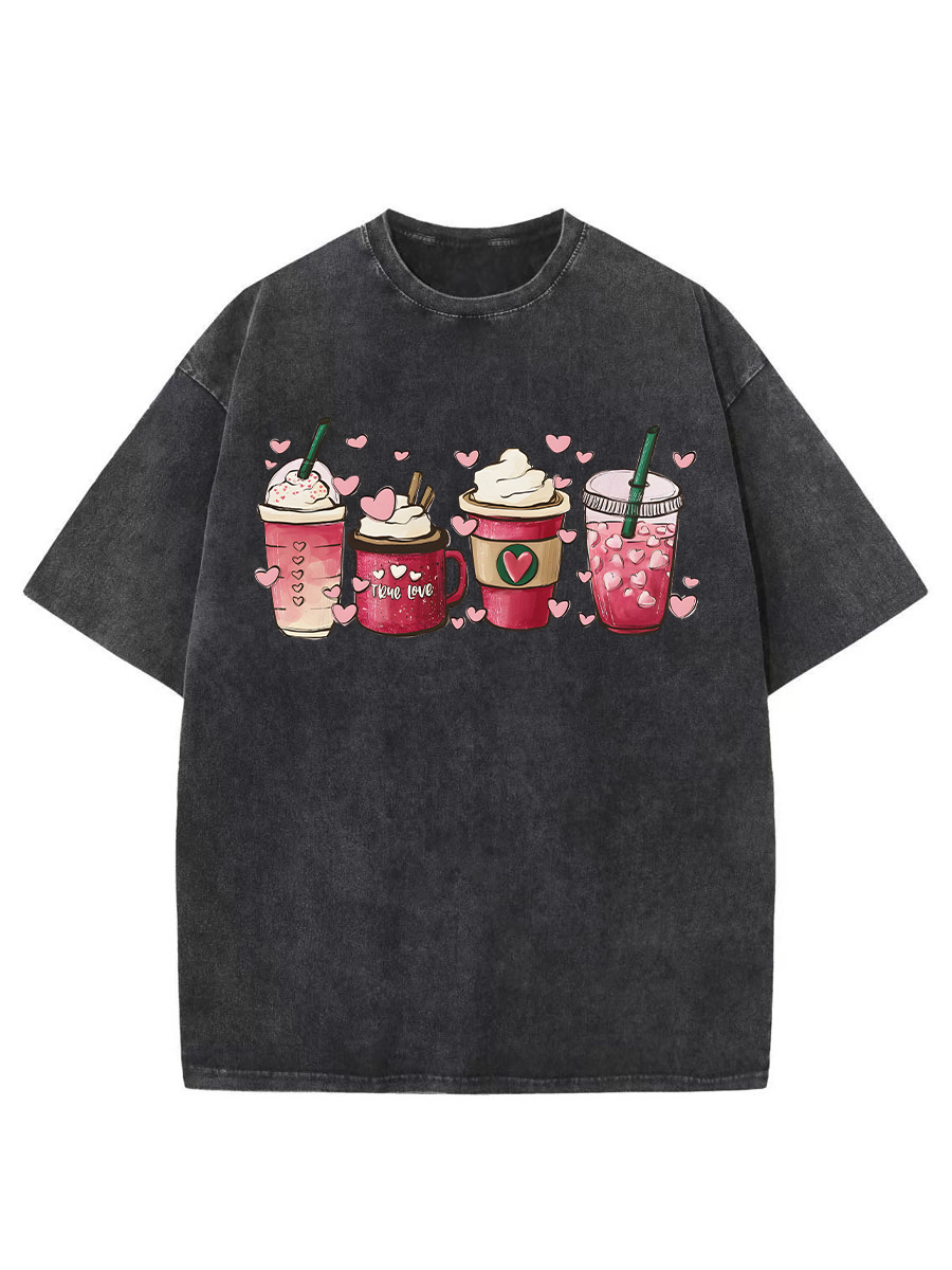Vintage Valentine Coffee Washed T-Shirt