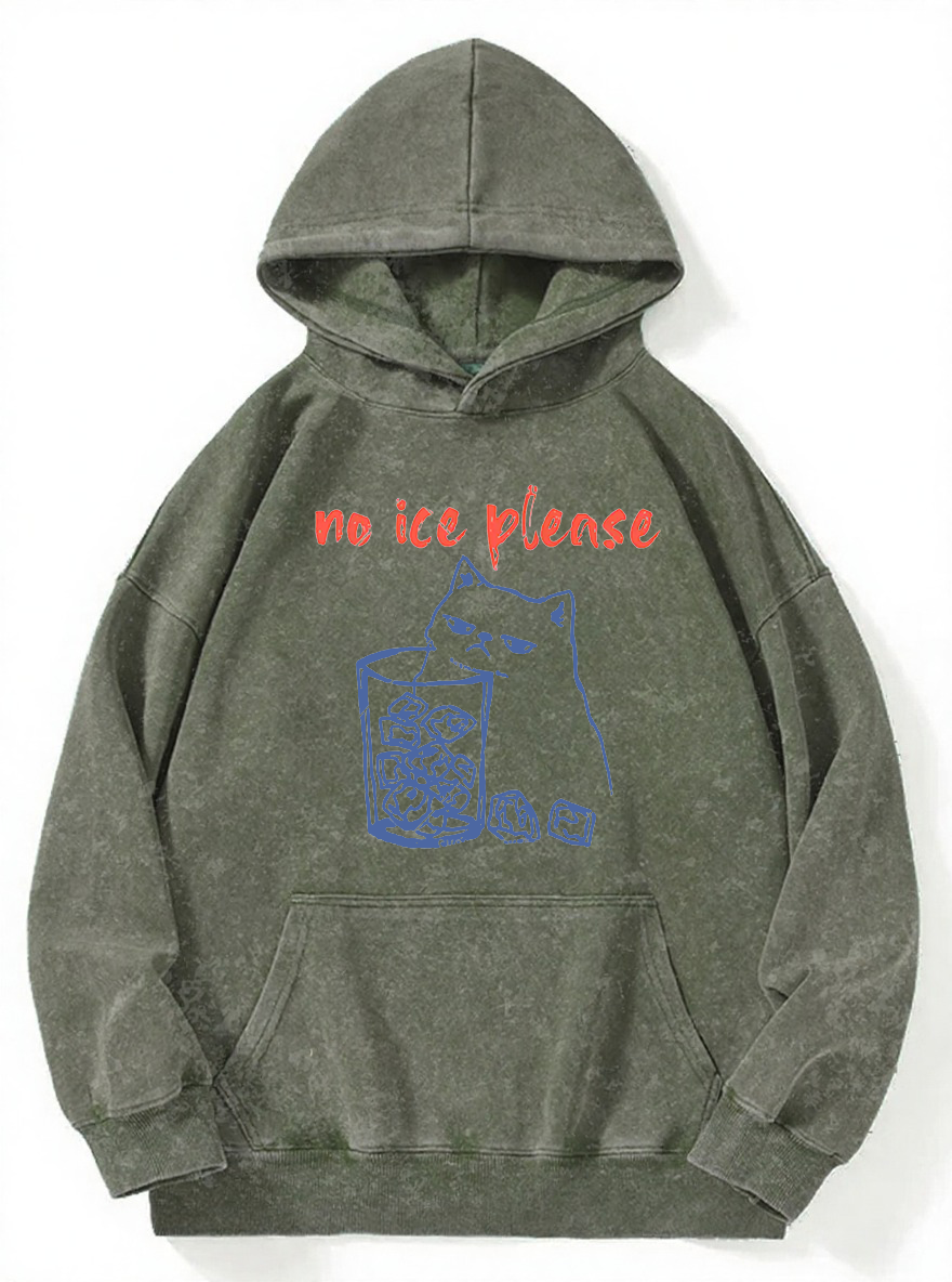 Vintage No Ice Please Cat Washed Hoodie