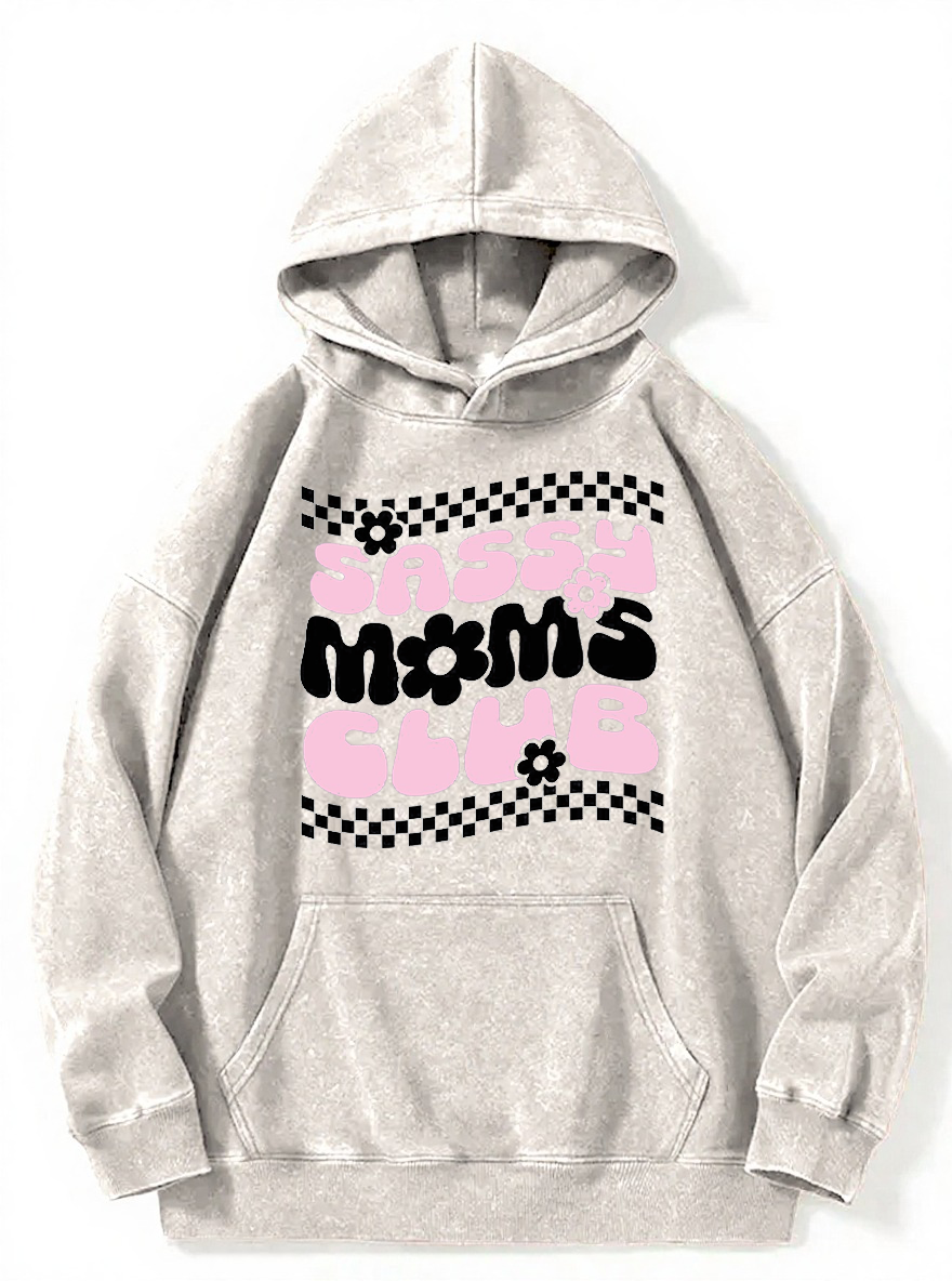Vintage Sassy Moms Club Washed Hoodie