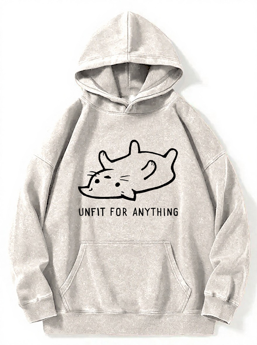 Vintage Unfit For Anything Washed Hoodie
