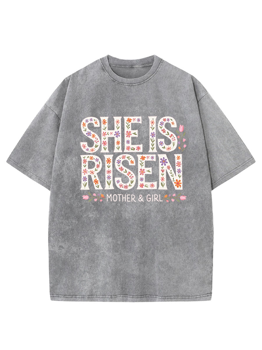 Vintage She Is Risen Washed T-Shirt