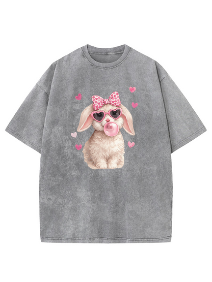 Vintage Easter Cute Bunny Washed T-Shirt