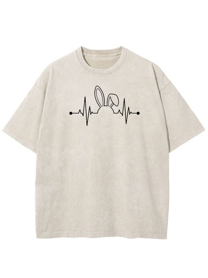 Vintage Rabbit Heartbeat Washed T-Shirt