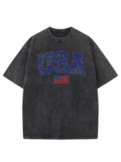 Vintage Retro Usa Washed T-Shirt