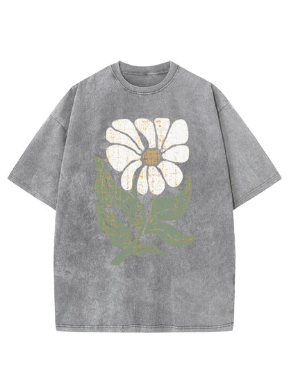 Vintage Boho Daisy Flower Washed T-Shirt
