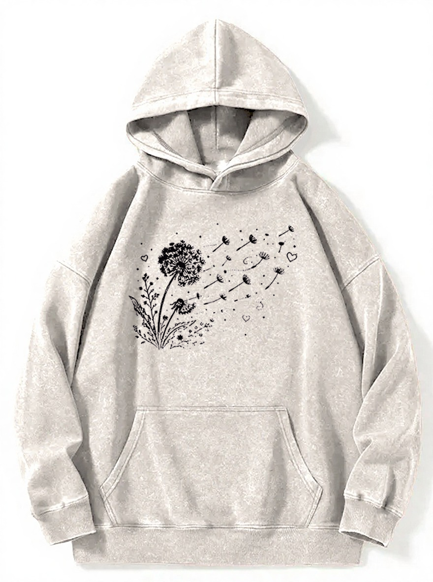 Vintage Dandelion Wildflower Washed Hoodie