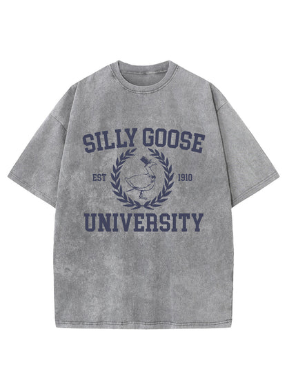 Vintage Goose University Crewneck Washed T-Shirt