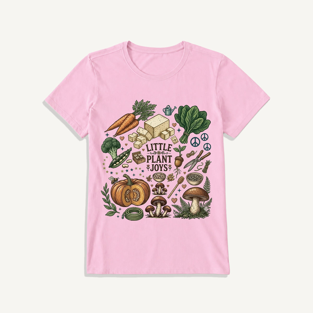Little Plant Joys Print Crew Neck Cotton Tee