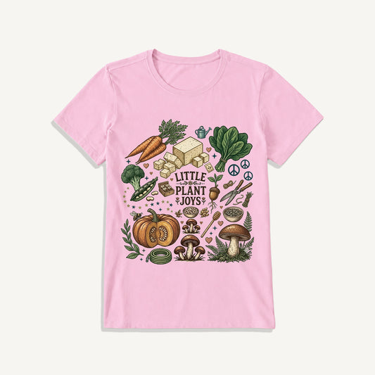 Little Plant Joys Print Crew Neck Cotton Tee