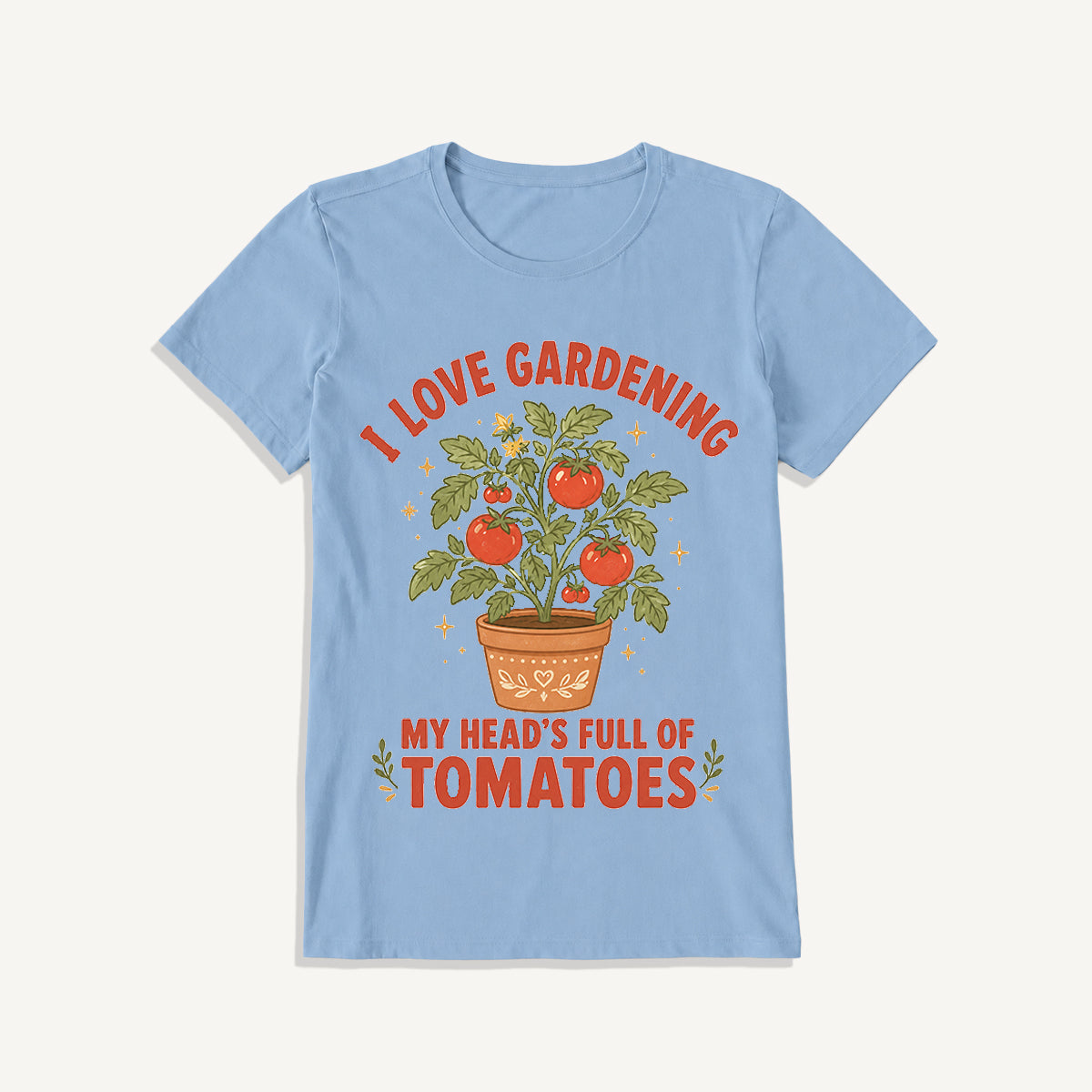 Tomato Garden Daydream Print Crew Neck Cotton Tee
