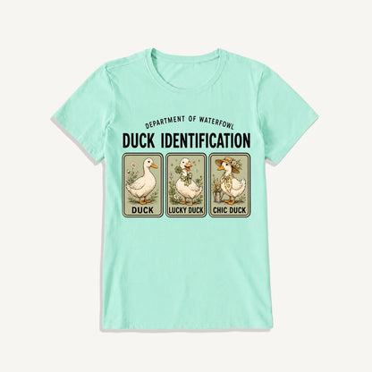 Duck Identification Print Crew Neck Cotton Tee