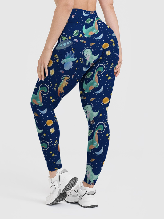 Vintage Space Dinosaur Leggings