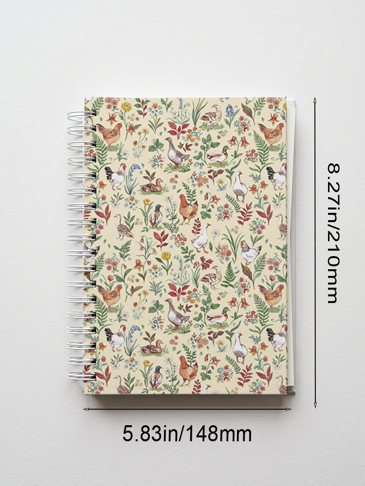 Countryside Garden Critter Print A5 Spiral Notebook