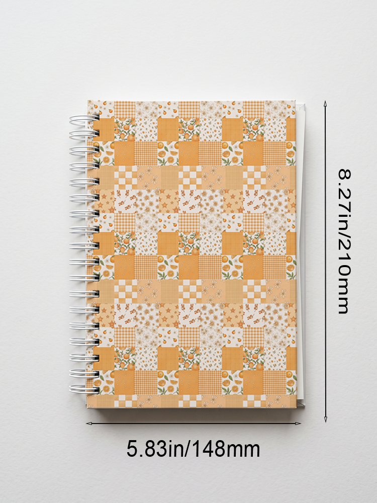 Lemon Sunshine Patchwork Print A5 Spiral Notebook
