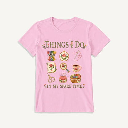 Stitched Cozy Craft Garden Print Crew Neck Cotton Tee