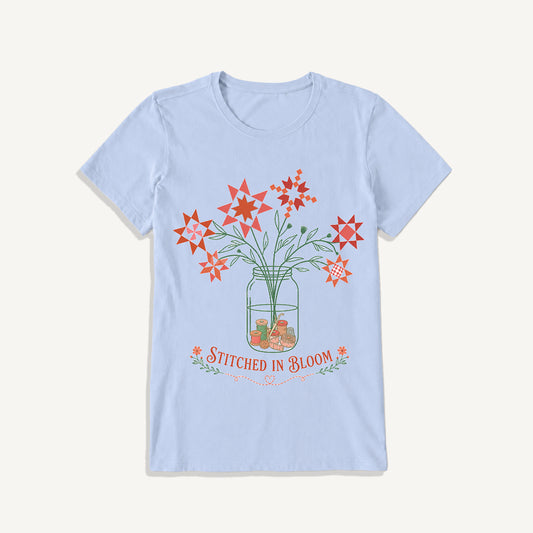 Stitched in Bloom Jar Print Crew Neck Cotton Tee