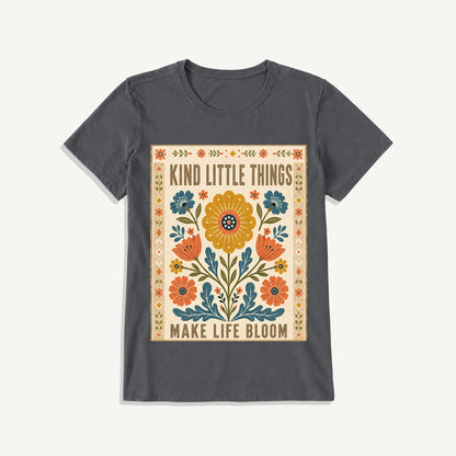 Kind Little Things Folk Bloom Print Crew Neck Cotton Tee