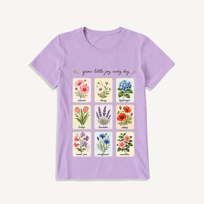 Little Joy Botanical Cards Print Crew Neck Cotton Tee