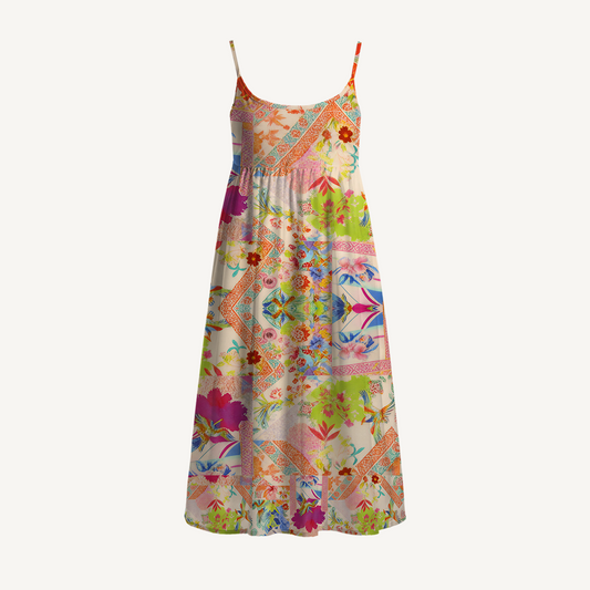Vivid Lily Spaghetti Strap Mini Dress