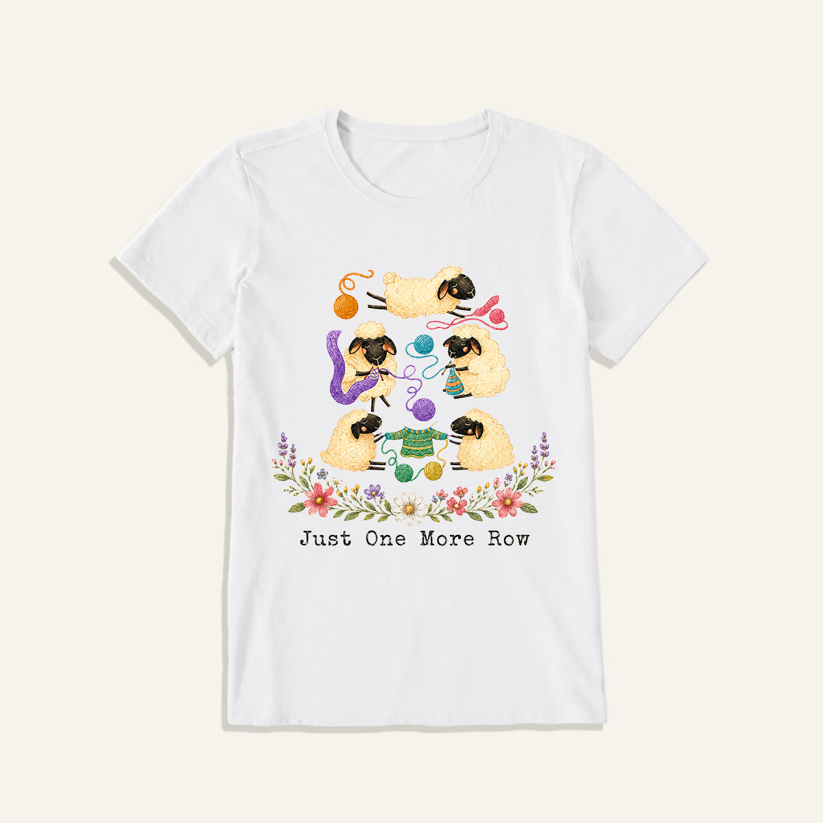 Woolly Meadow Craft Garden Print Crew Neck Cotton Tee