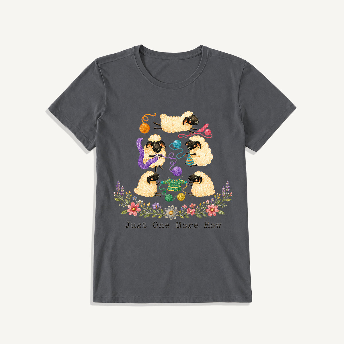 Woolly Meadow Craft Garden Print Crew Neck Cotton Tee