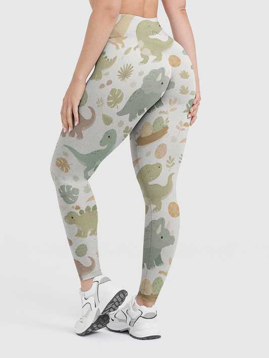 Vintage Muted Earthy Dinosaurs Leggings