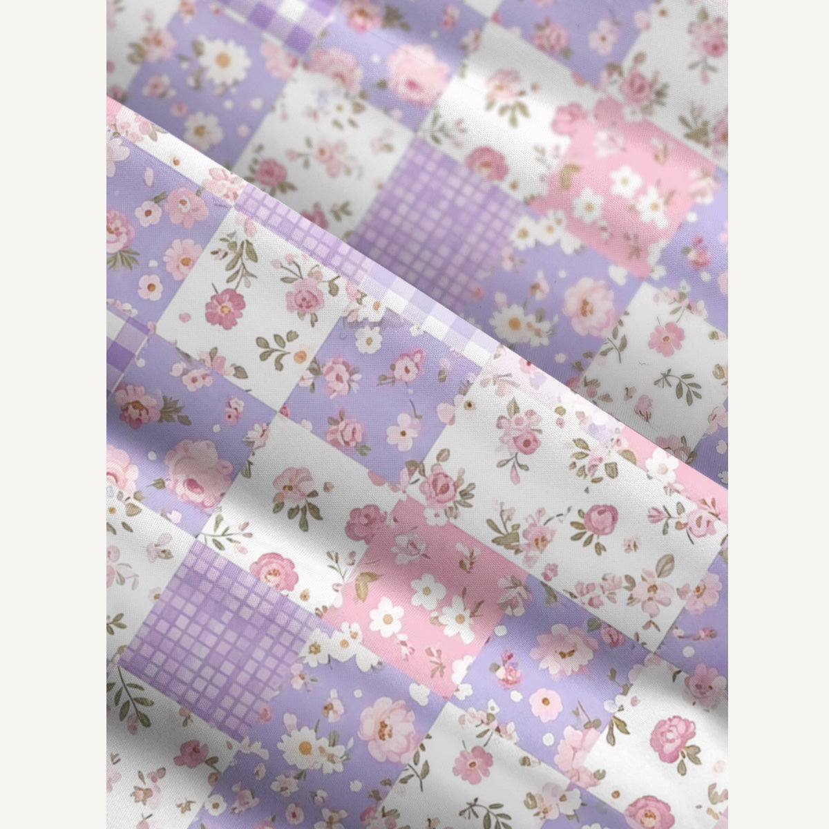 Sweet Cottage Patchwork Print Wide Straps Maxi Dress With Pockets