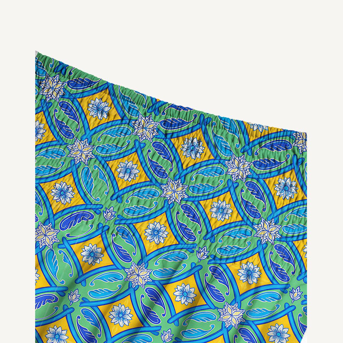 Azure Tile Print Convertible Maxi Skirt & Strapless Dress