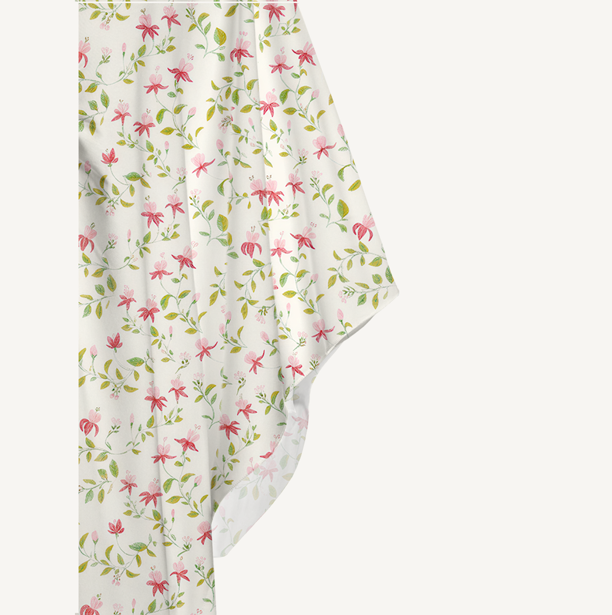 V‑Neck Ruby Vine Kimono Sleeve Kaftan Dress