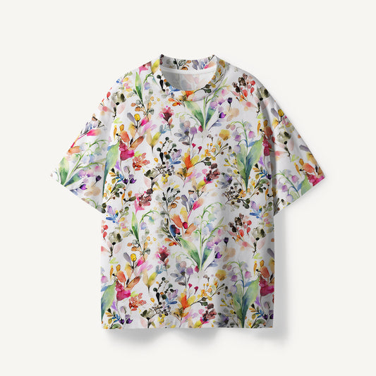 Watercolor Wildflower Garden print Premium Eco Tee
