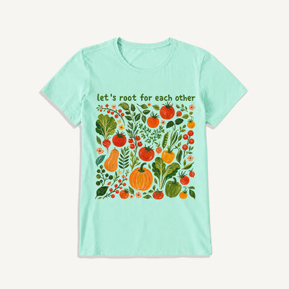 Root for Each Other Garden Print Crew Neck Cotton Tee