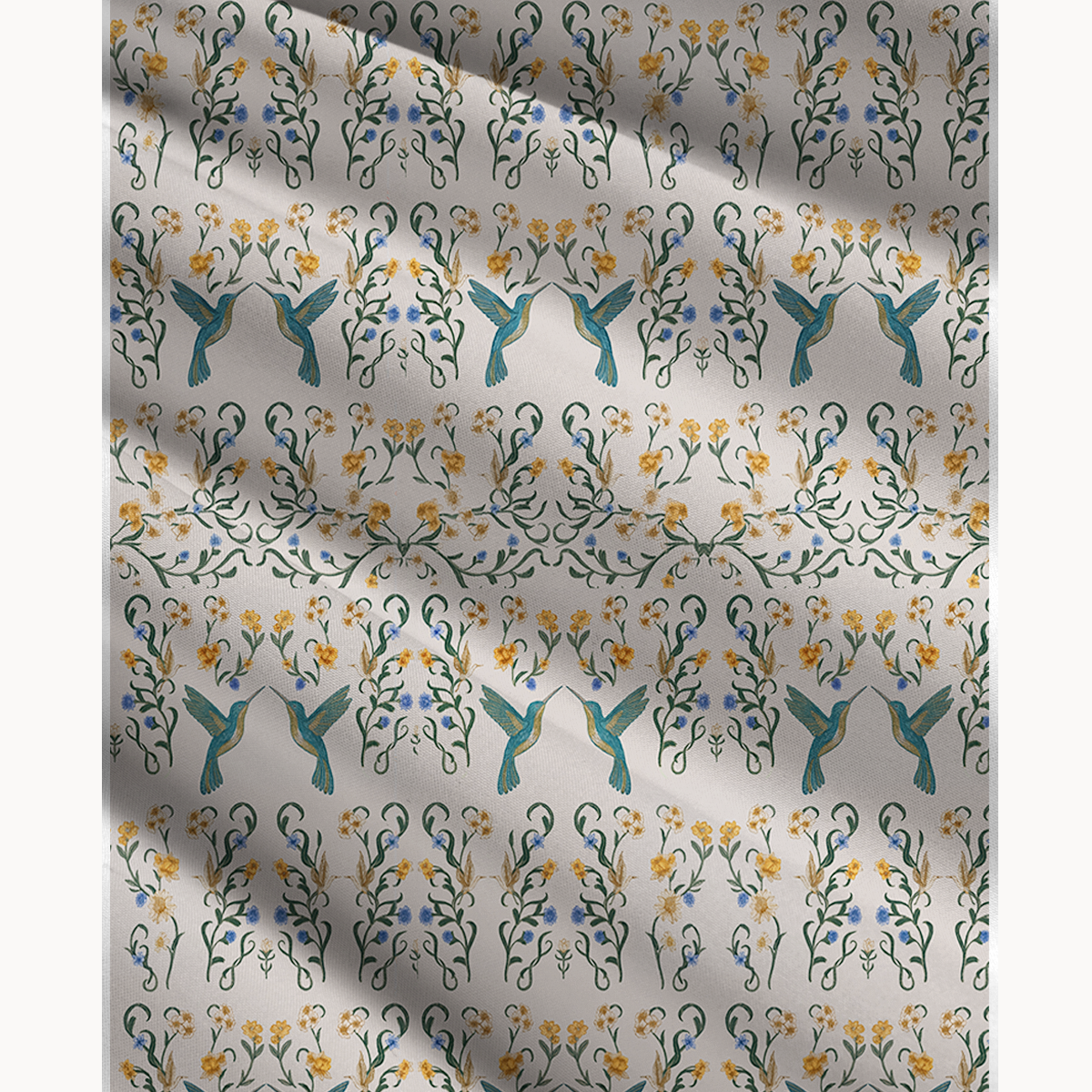 Whispering Hummingbird Print Convertible Maxi Skirt & Strapless Dress