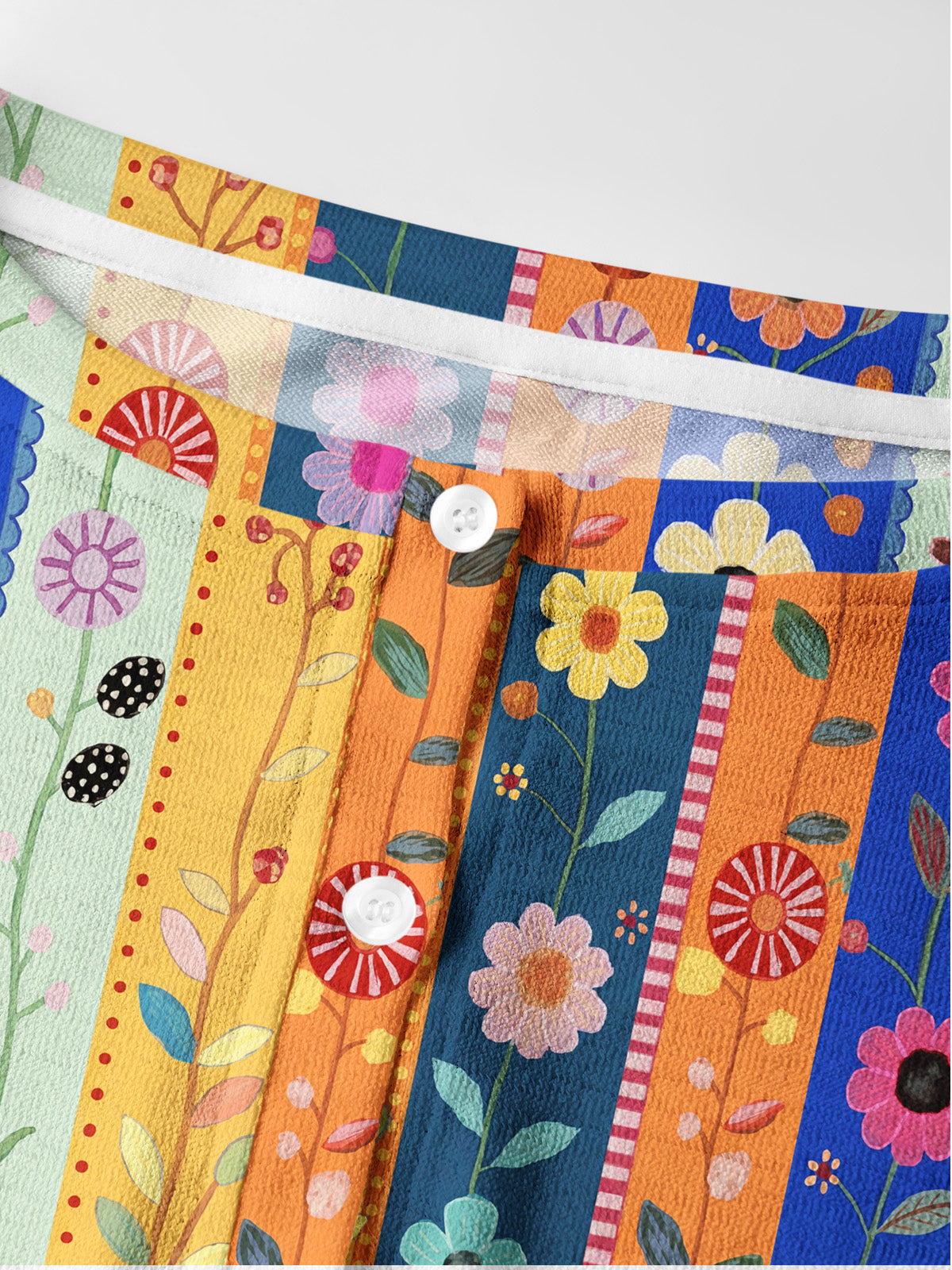 Lightweight Crew Neck Long‑Sleeve Cropped Rainbow Garden Colorblock Print Fine‑Knit Cardigan