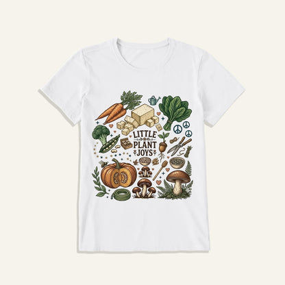 Little Plant Joys Print Crew Neck Cotton Tee