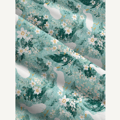 Farmhouse Ducks Print Wide Straps Maxi Dress With Pockets
