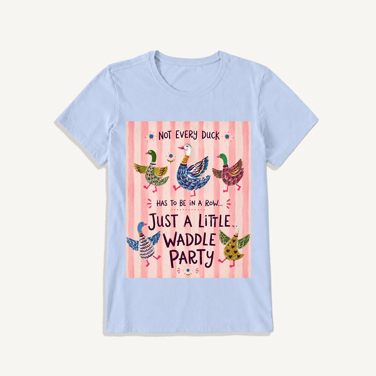 Waddle Party Print Crew Neck Cotton Tee