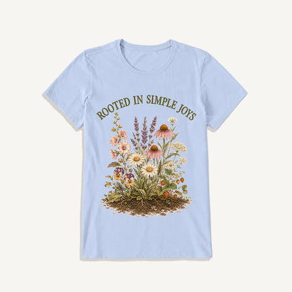 Rooted Wildflower Garden Print Crew Neck Cotton Tee
