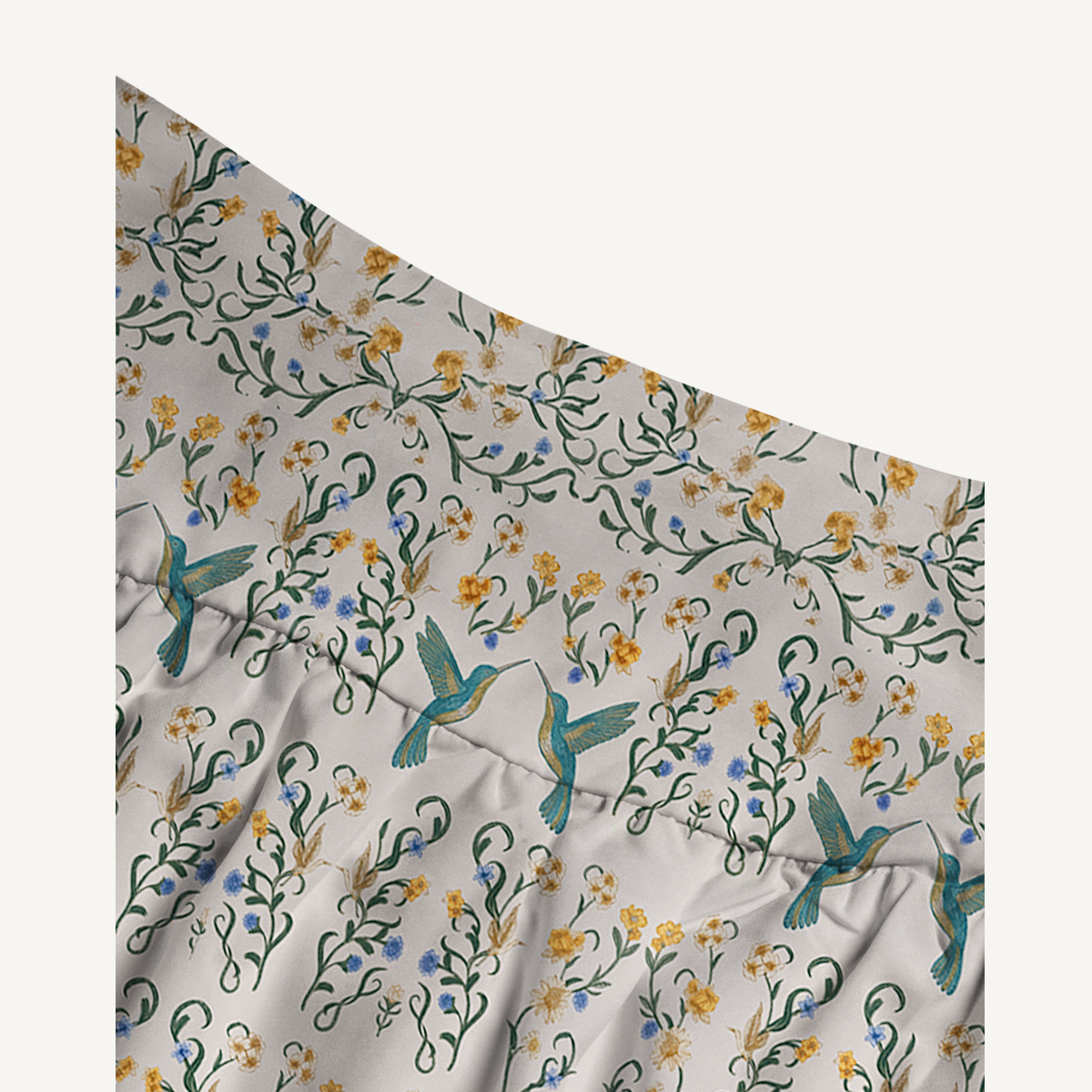 Whispering Hummingbird Print Convertible Maxi Skirt & Strapless Dress